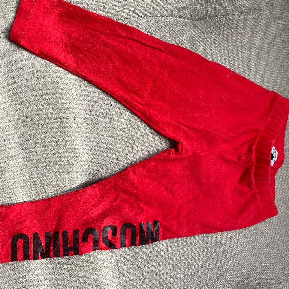 Moschino red leggings with logo size 9-12 months